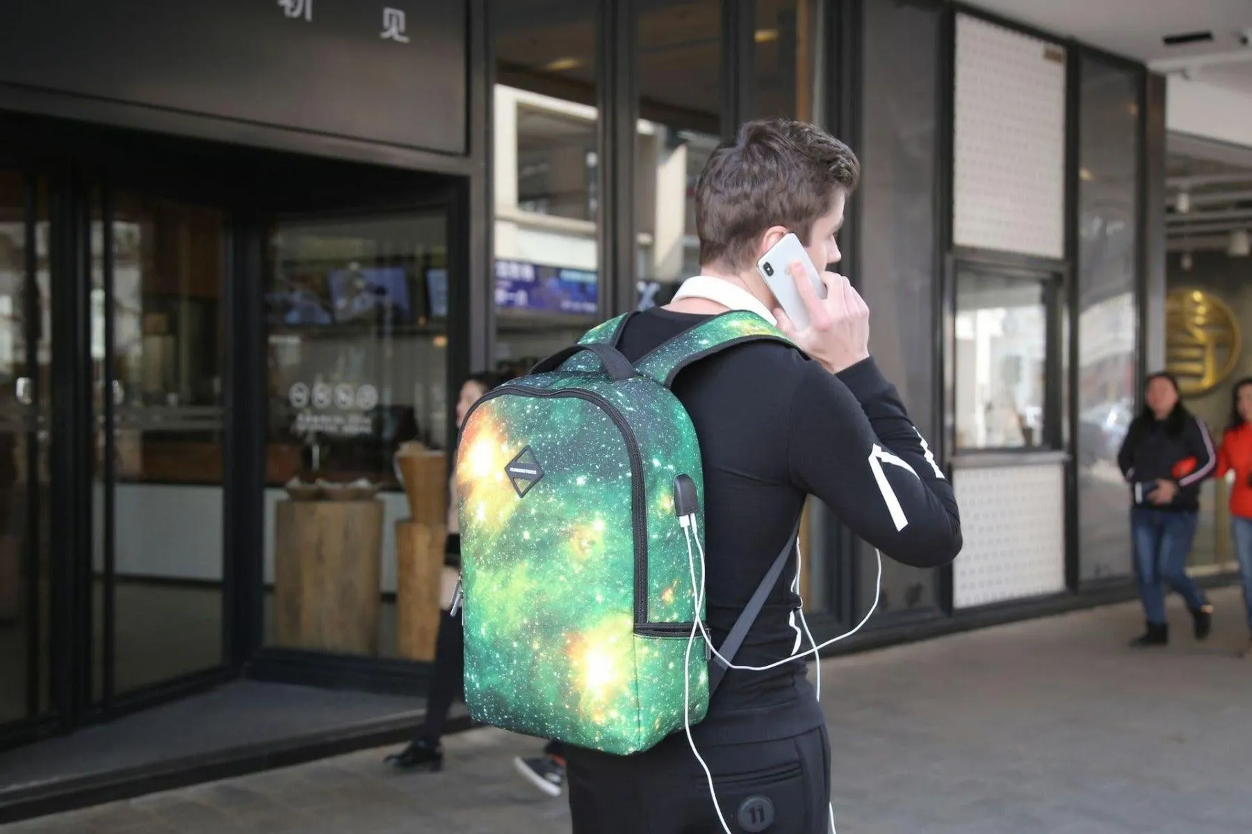Running Tiger Multicolored With Usb charging Port and Auxillary Backpack Bags