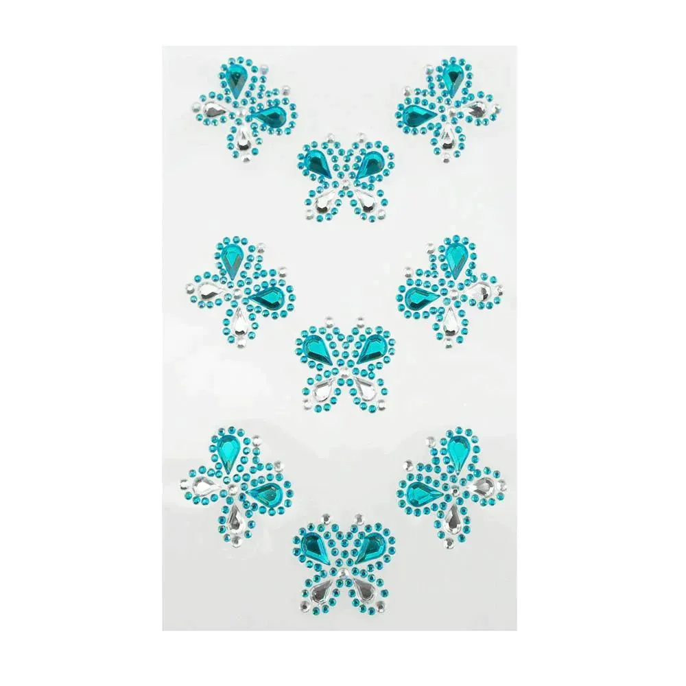 Self Adhesive Butterfly Rhinestone Stickers, 9-count
