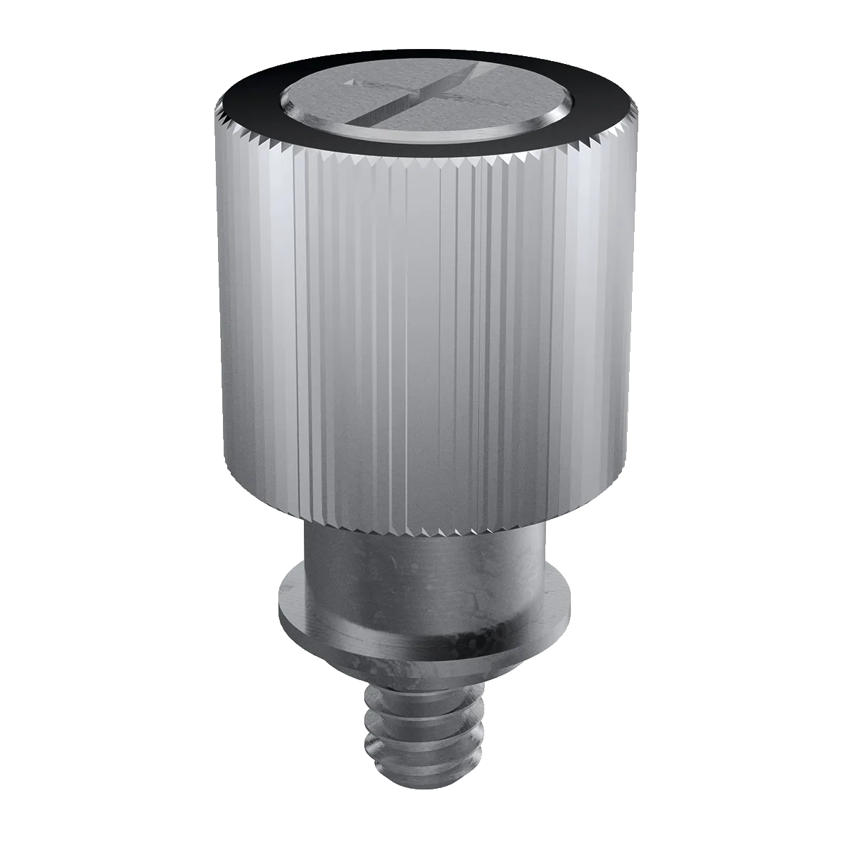 Self-Clinching Collar Base Panel Fastener, Smooth Head, Aluminum Knob, Steel Base, Stainless Screw, M4x0.7 x 2, 100 Pack