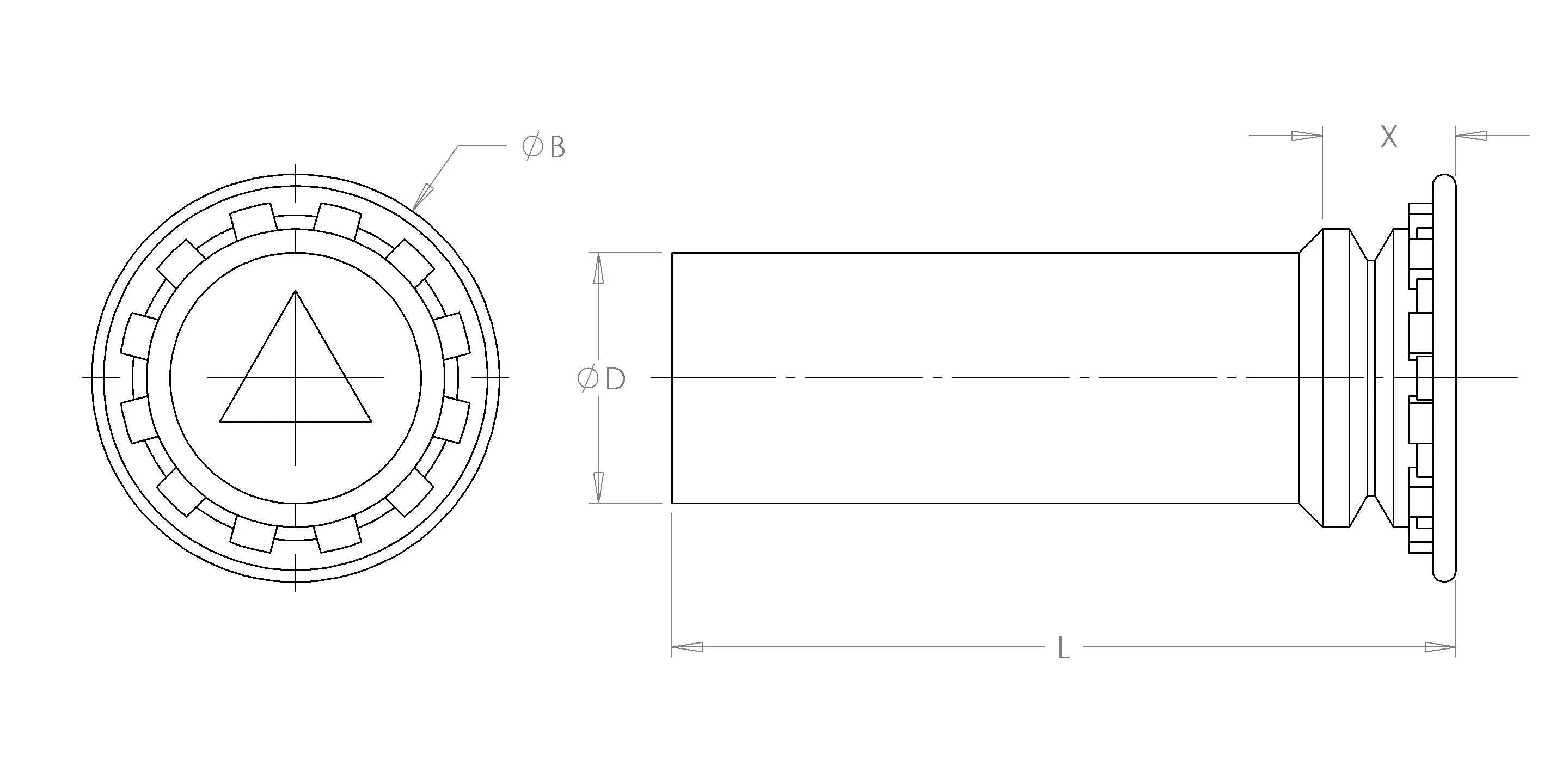 Self-Clinching Pin, 300 Series Stainless Steel, Passivated, 5 x 12, 100 Pack