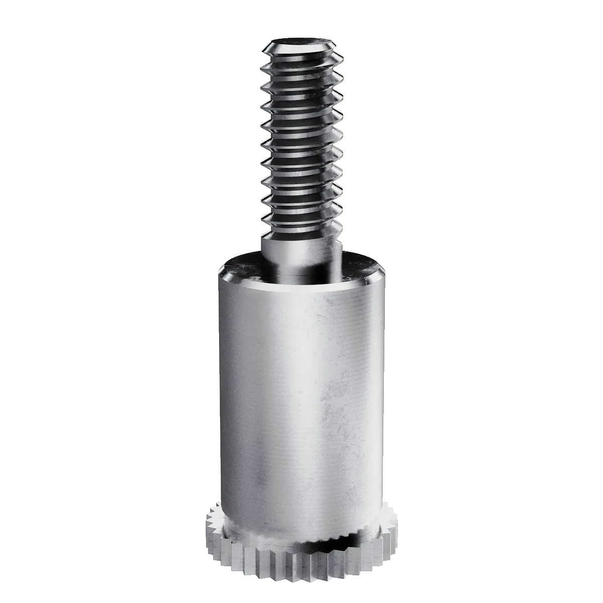 Self-Clinching Standoff, Male, Steel, Zinc, Imperial, 6-32 x 0.437, 0.281 Hole Dia., 100 Pack