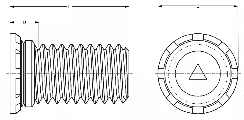 Self-Clinching Stud, Close Edge, 300 Series Stainles Steel, Passivated, 2-56 x 0.500, 100 Pack