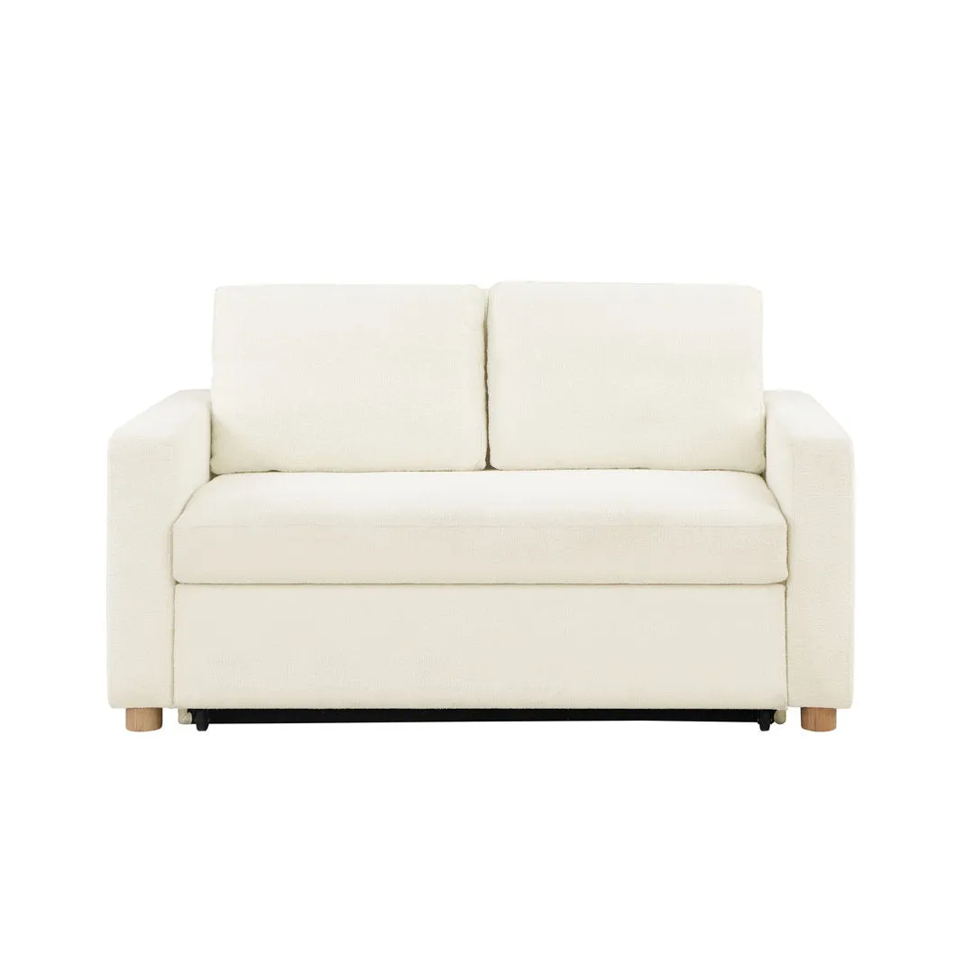 Serta Trinity Full Size Convertible Sleeper Sofa Serta Fabric: Ivory Boucle
