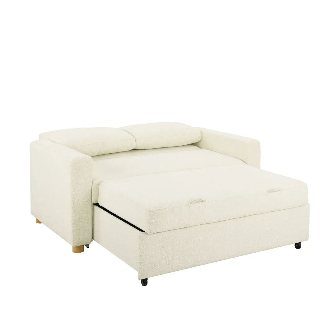 Serta Trinity Full Size Convertible Sleeper Sofa Serta Fabric: Ivory Boucle