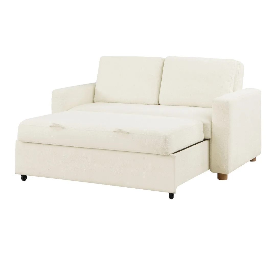 Serta Trinity Full Size Convertible Sleeper Sofa Serta Fabric: Ivory Boucle