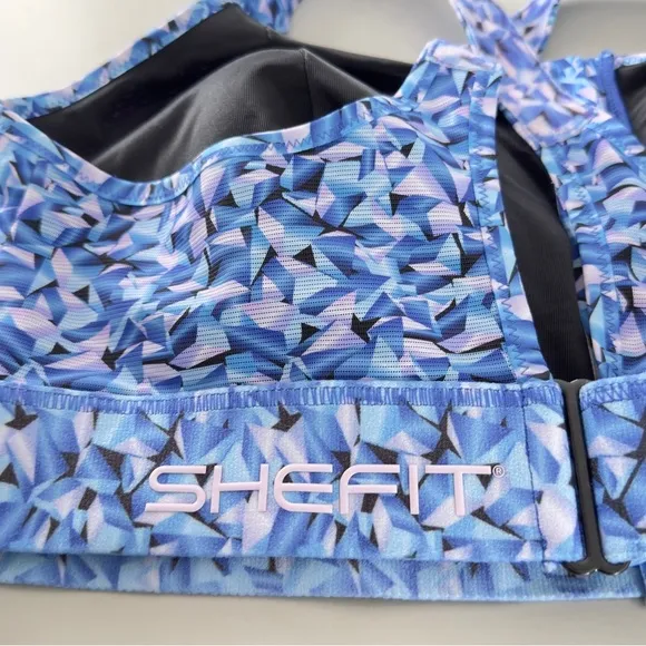 SheFit Ultimate High Impact Sports Bra Prism Blue Size 6 Luxe