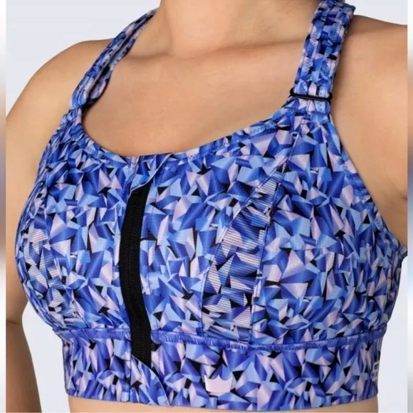 SheFit Ultimate High Impact Sports Bra Prism Blue Size 6 Luxe