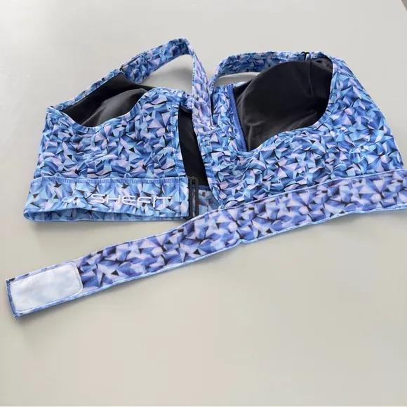 SheFit Ultimate High Impact Sports Bra Prism Blue Size 6 Luxe