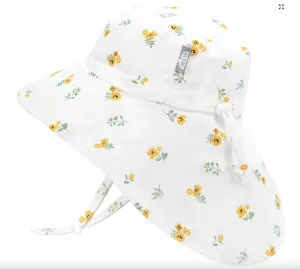 Size XL (5-12): Jan & Jul Cotton Adventure Hat - Yellow Flower