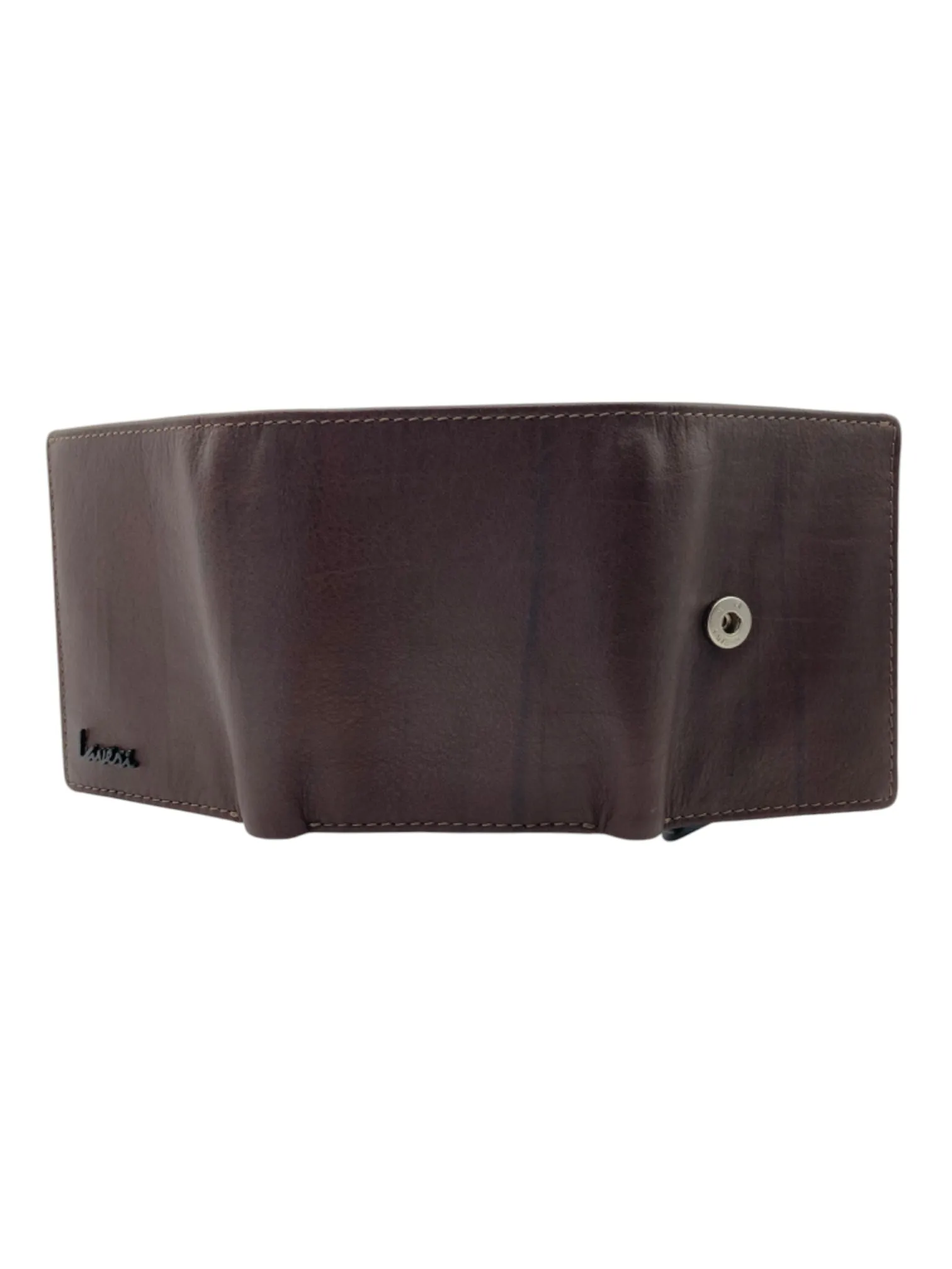 Smart Pop-Up Metallic Card Holder Tri-Fold Wallet in Leather RFID BOX # TRI-4522.NEW-Buton