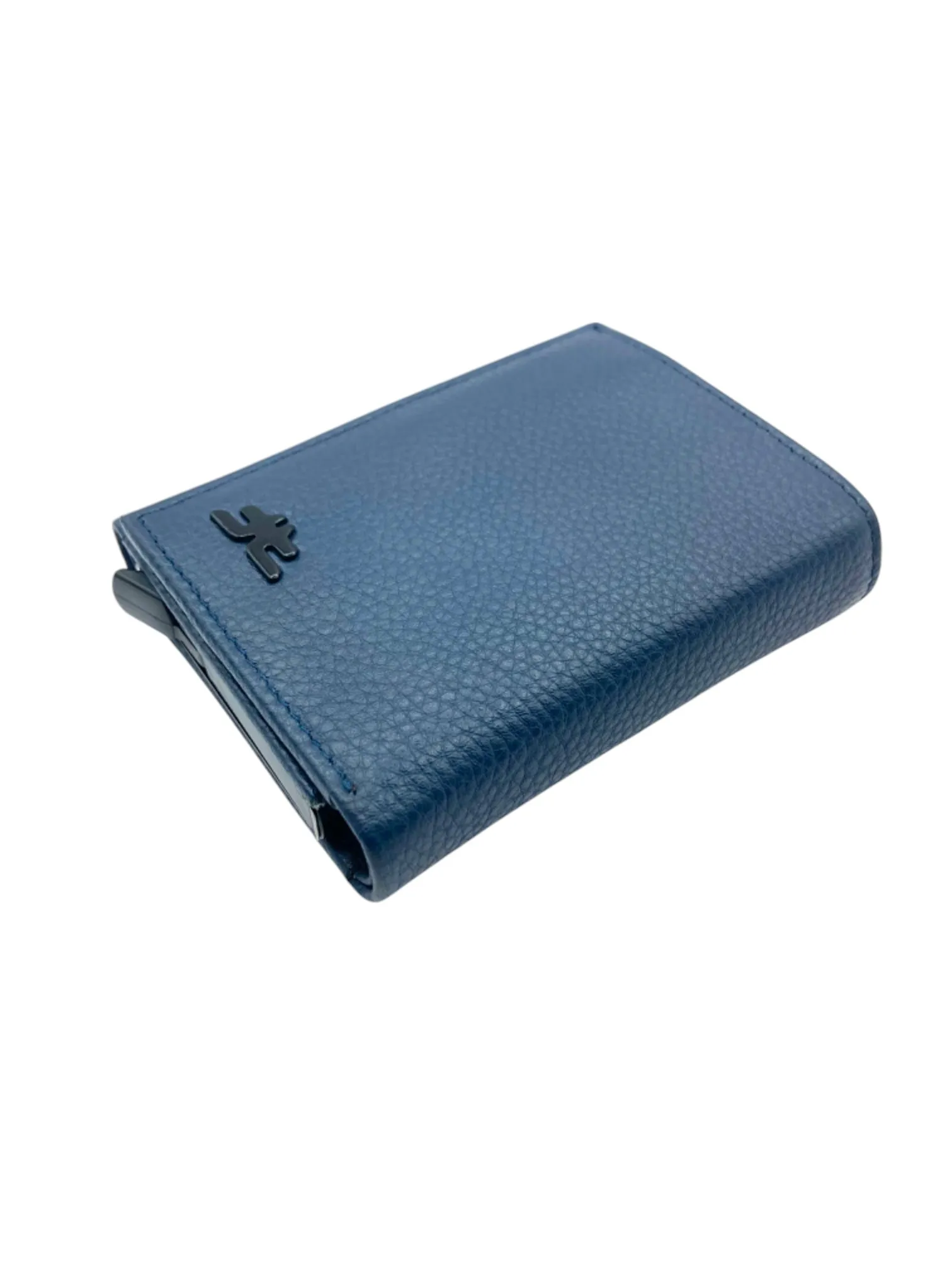 Smart Pop-Up Metallic Card Holder Tri-Fold Wallet in Leather RFID BOX # TRI-4522.NEW-Buton