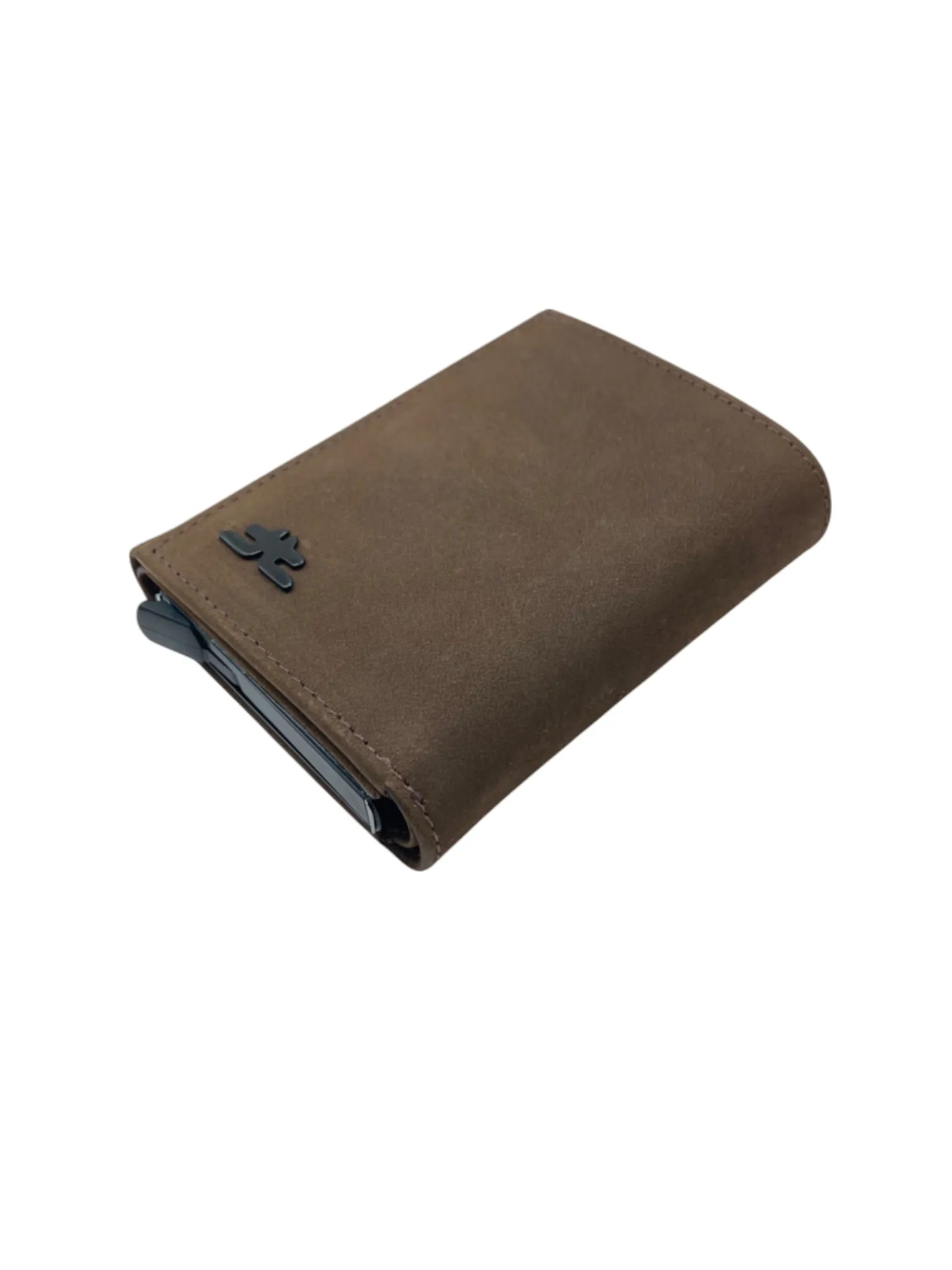 Smart Pop-Up Metallic Card Holder Tri-Fold Wallet in Leather RFID BOX # TRI-4522.NEW-Buton
