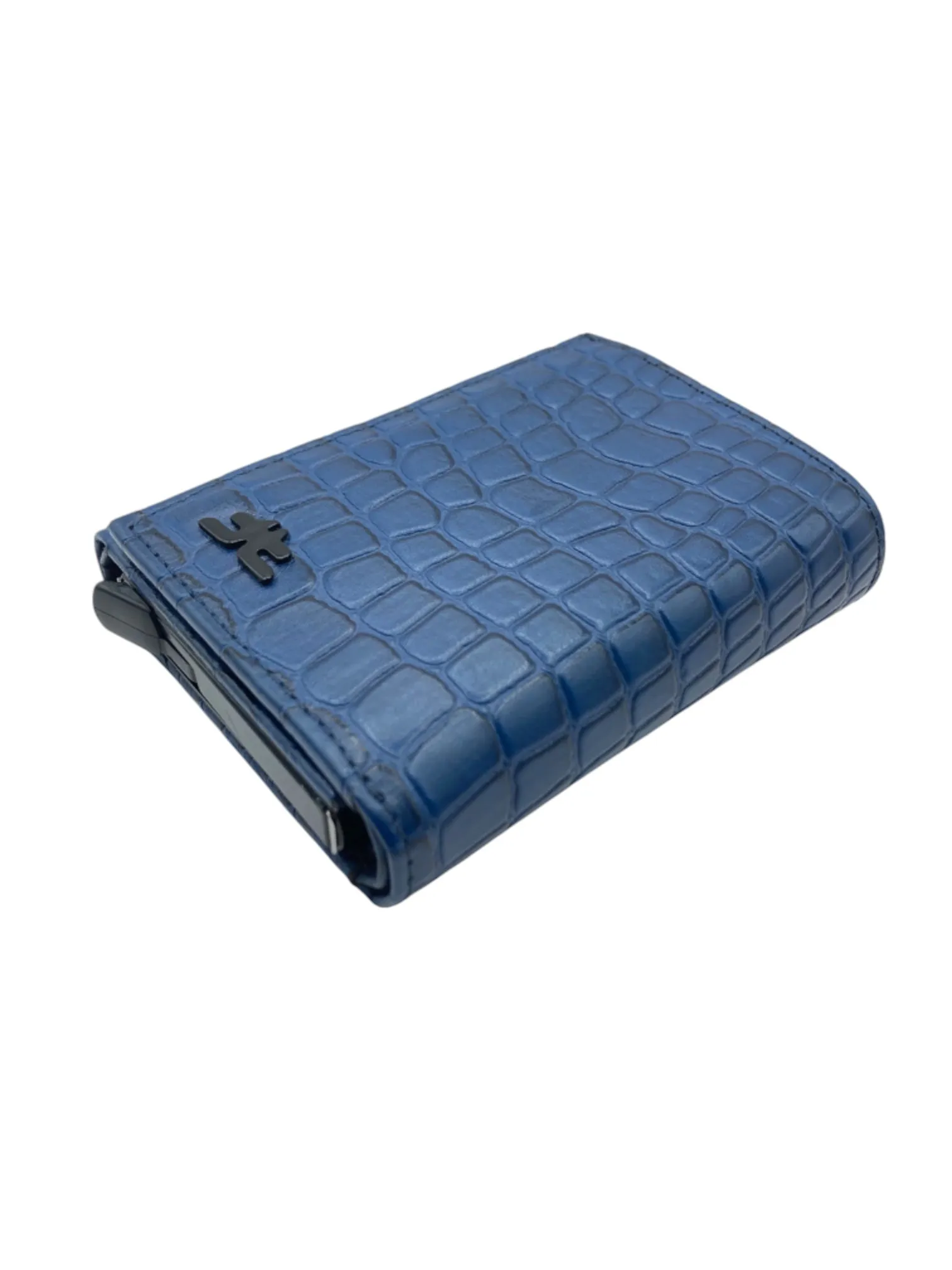 Smart Pop-Up Metallic Card Holder Tri-Fold Wallet in Leather RFID BOX # TRI-4522.NEW-Buton