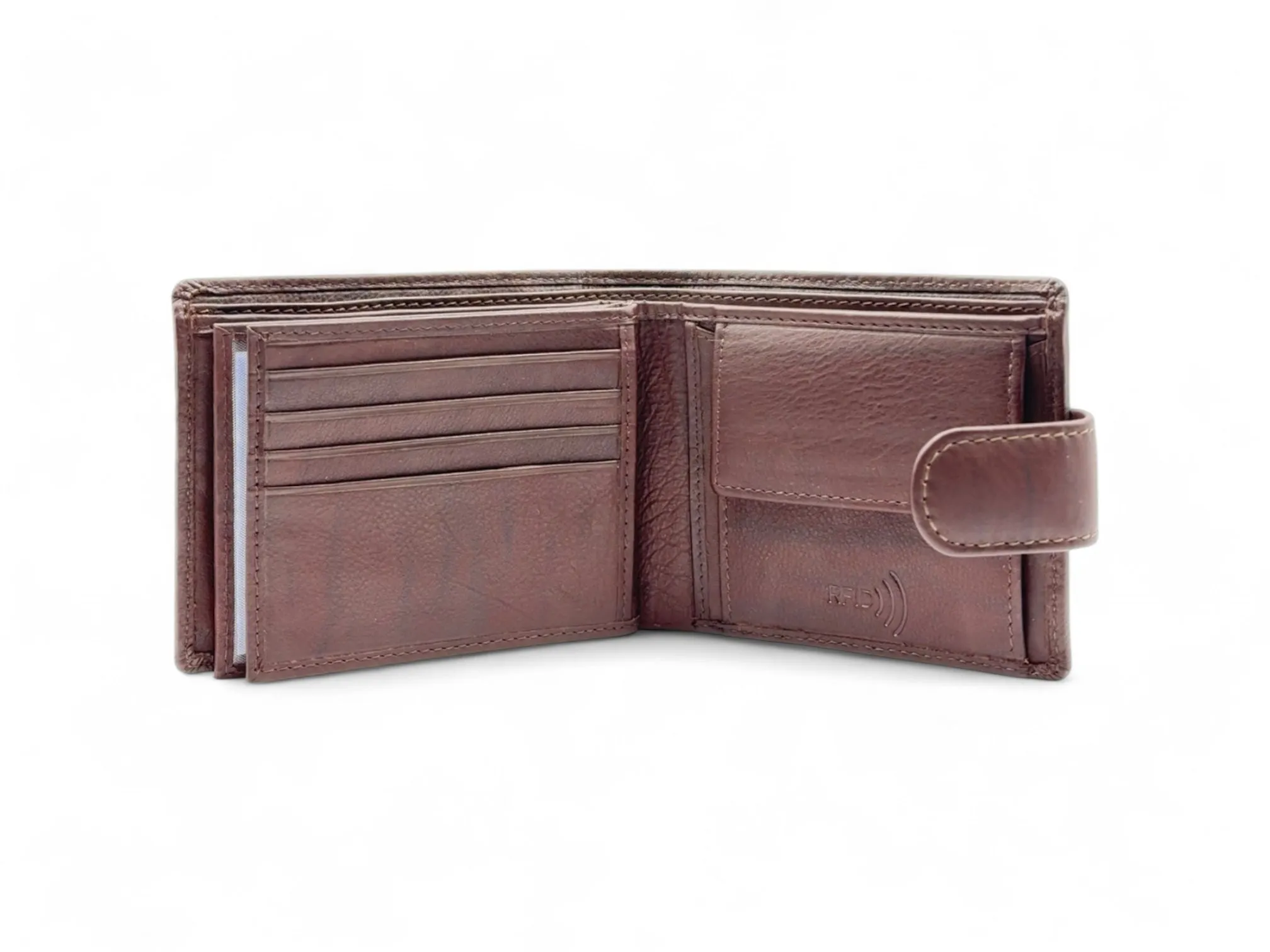 Smooth Premium 18 Card Billfold RFID Wallet Coin Pocket & Loop #983CL