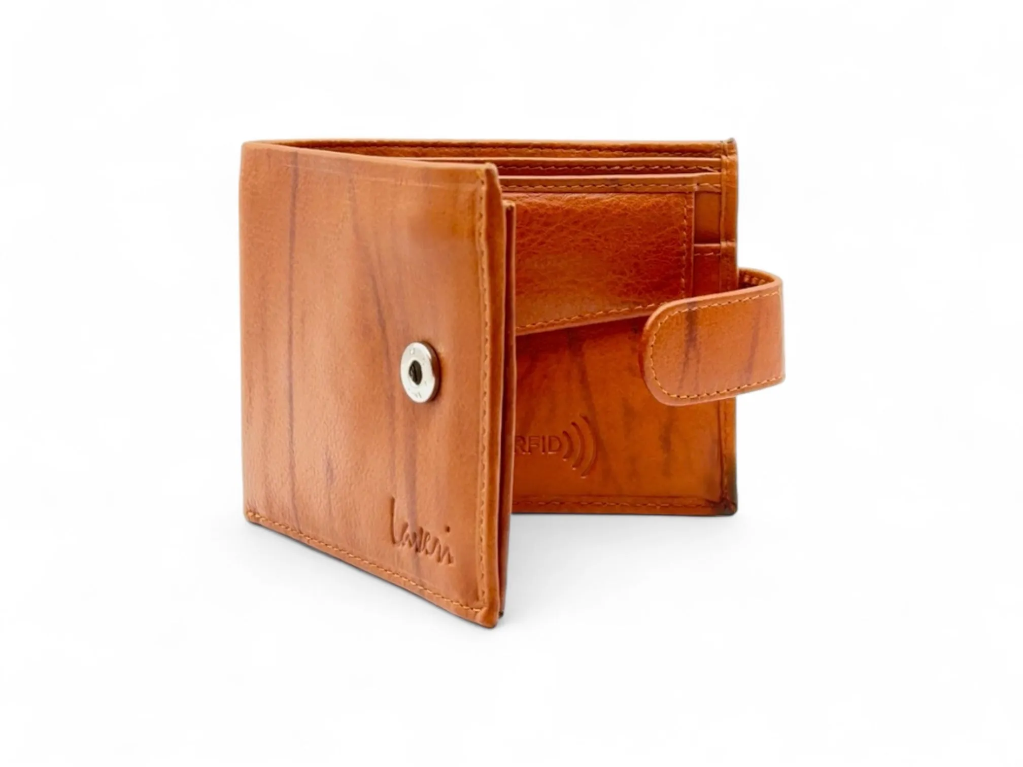 Smooth Premium 18 Card Billfold RFID Wallet Coin Pocket & Loop #983CL