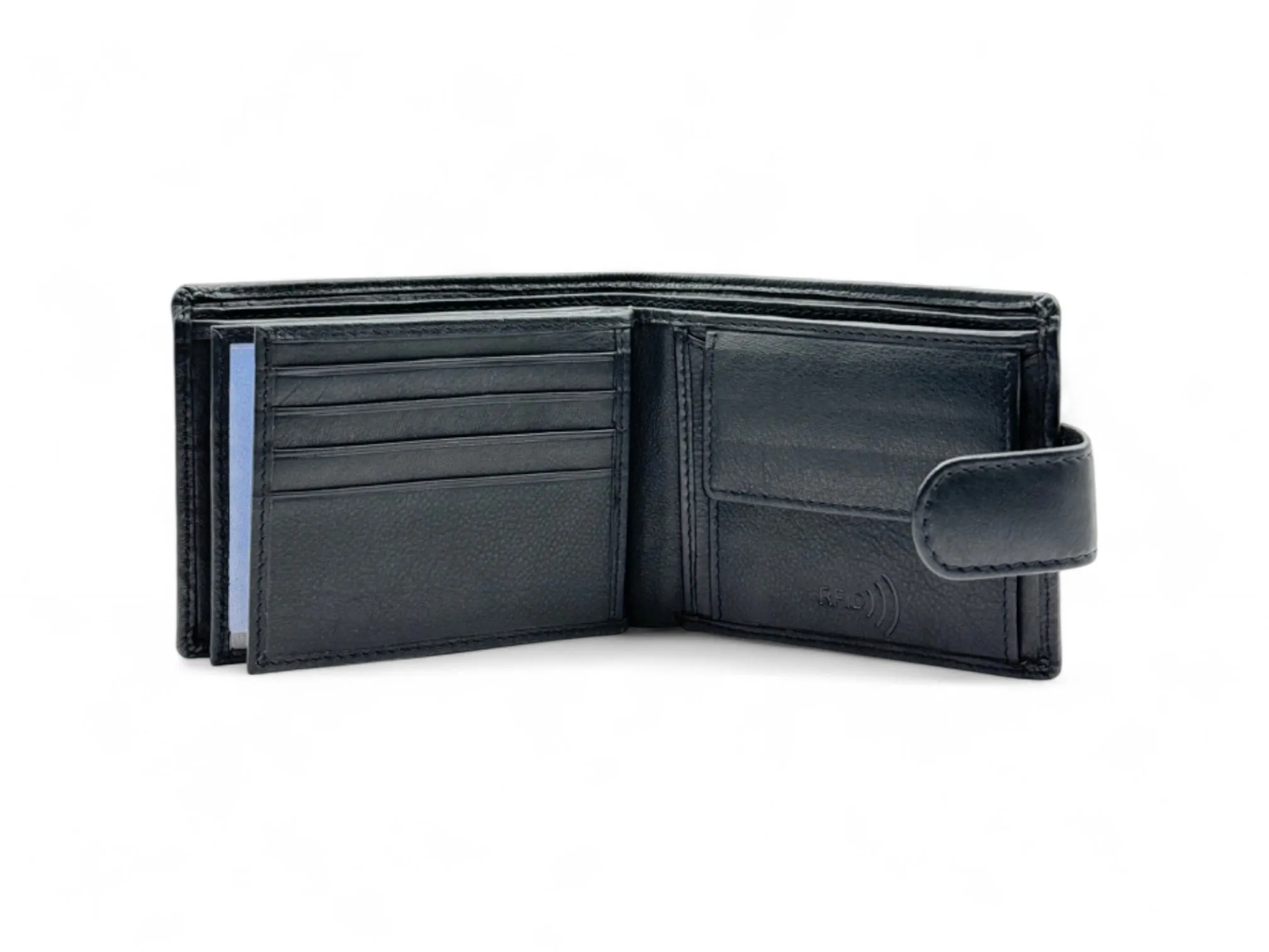 Smooth Premium 18 Card Billfold RFID Wallet Coin Pocket & Loop #983CL