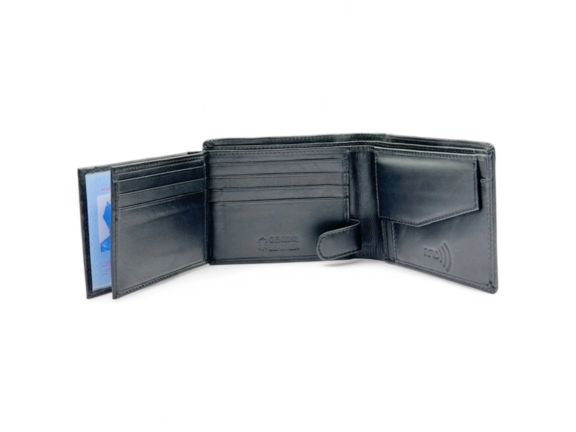 Smooth Premium 18 Card Billfold RFID Wallet with Coin Pocket #1013C