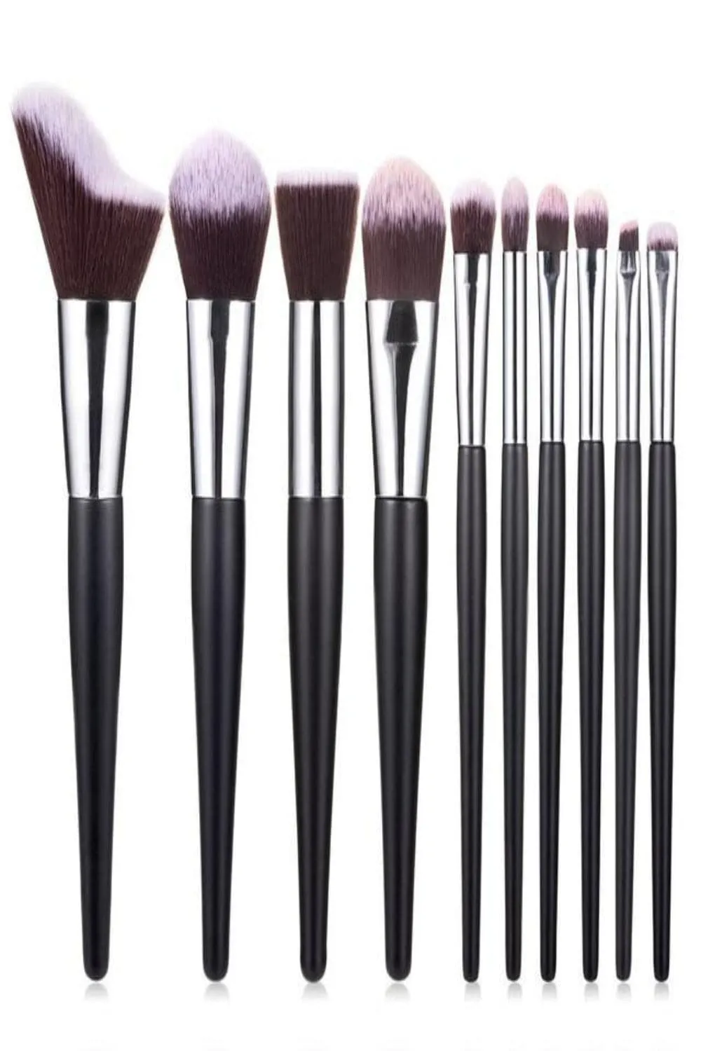 Soft Professional Makeup Brush Set With Bag - 10pcs Brushes