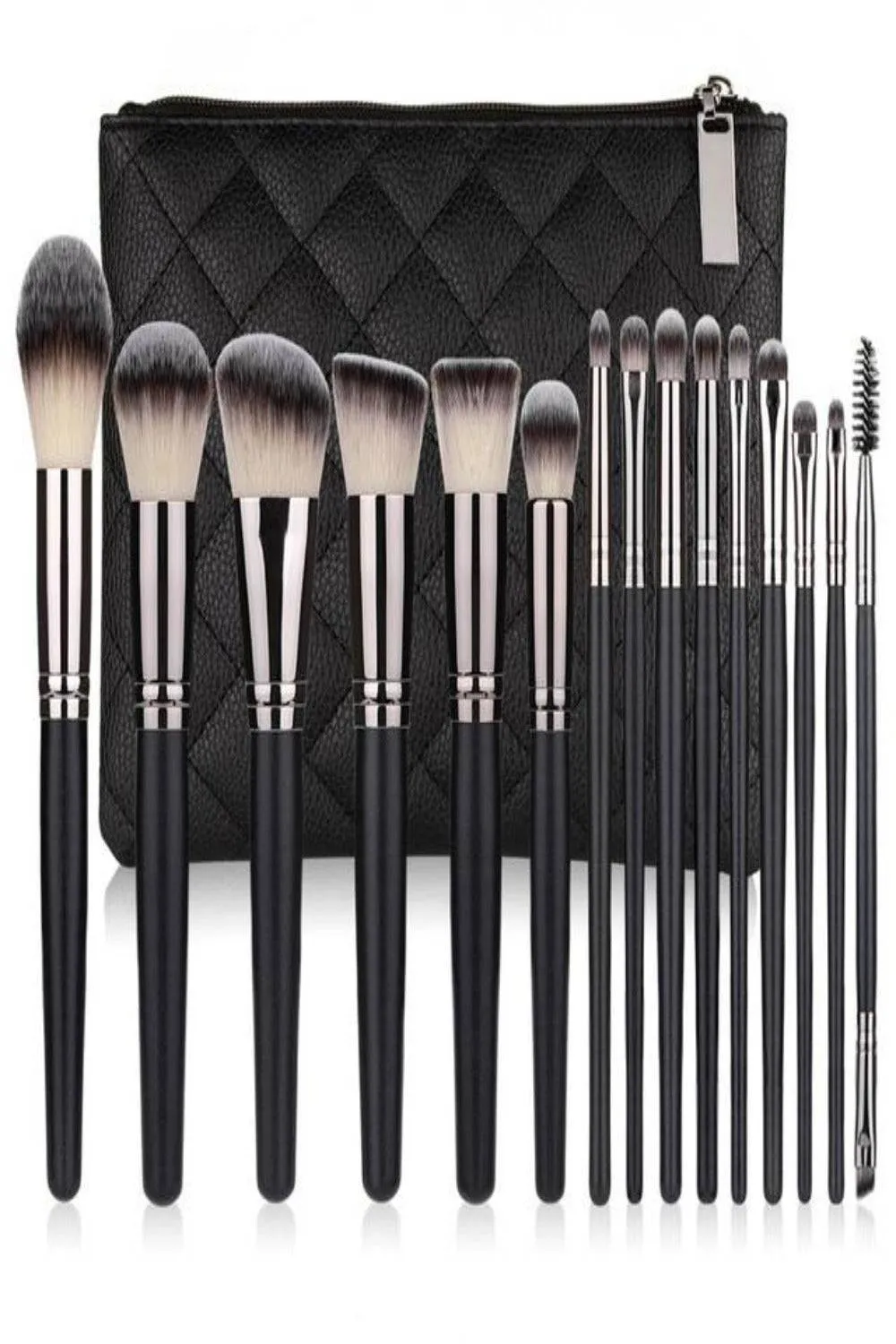 Soft Professional Makeup Brush Set With Bag - 10pcs Brushes