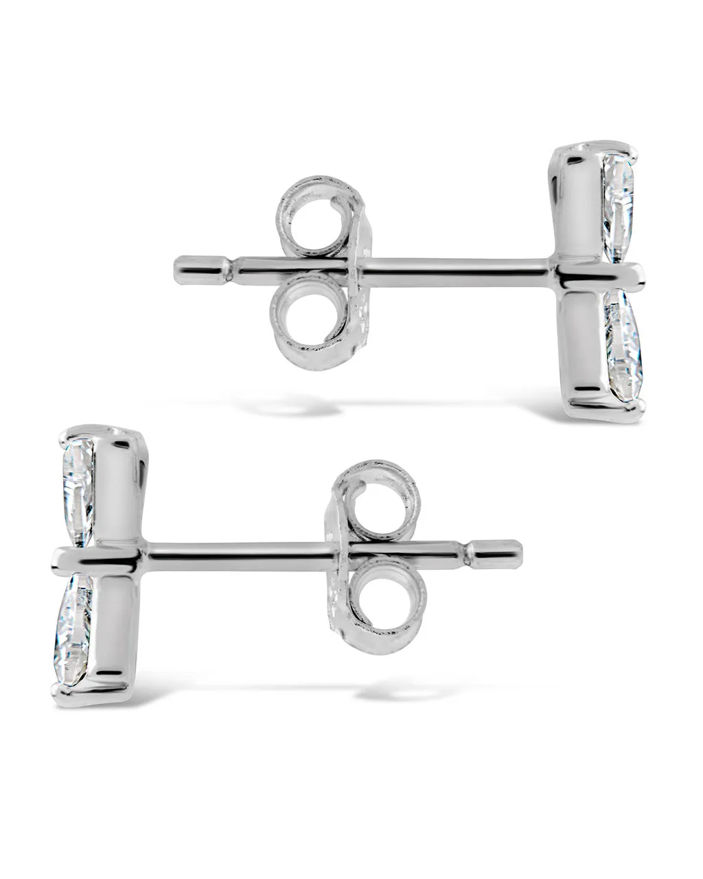 Sterling Silver CZ Bowtie Stud Earrings