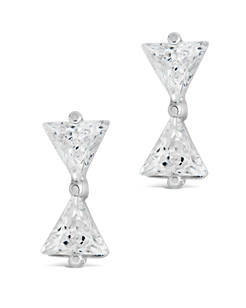 Sterling Silver CZ Bowtie Stud Earrings