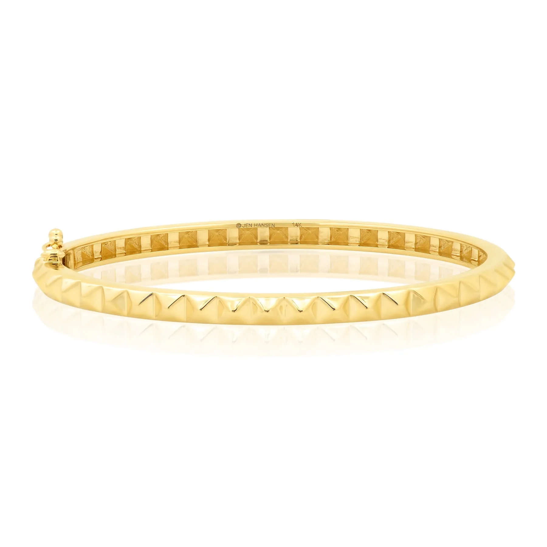 STUDDED BANGLE, 14KT GOLD