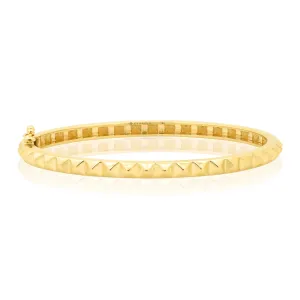 STUDDED BANGLE, 14KT GOLD