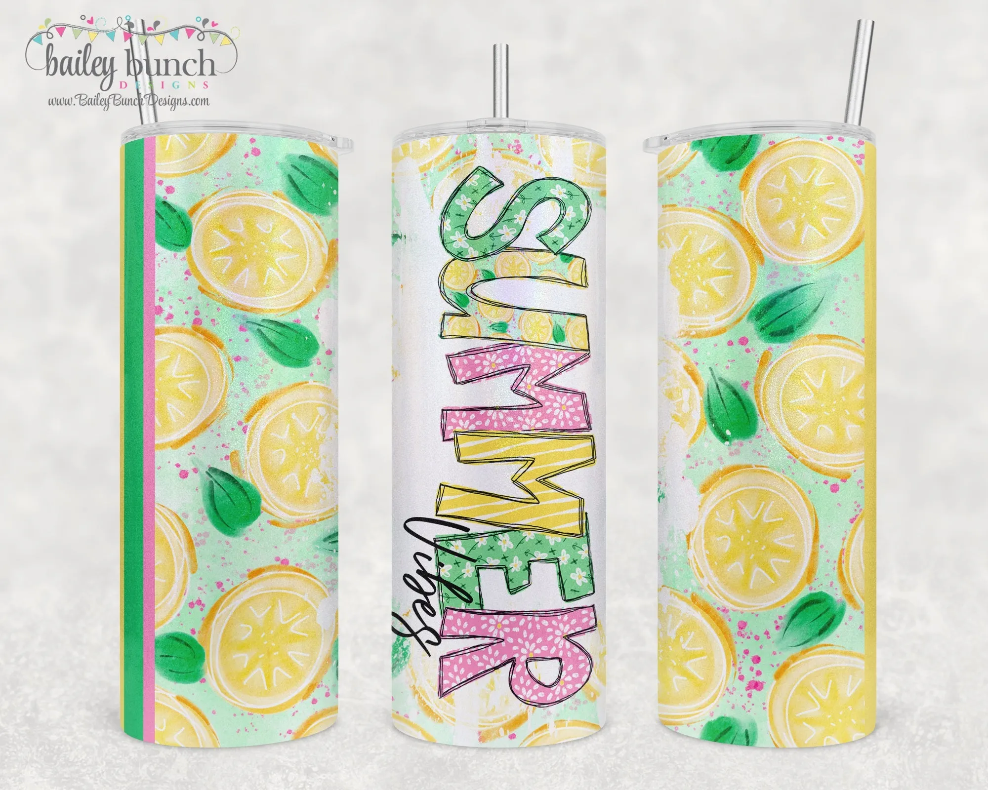 Summer Vibes Lemonade Shimmer Glitter Tumbler TUMBLEMON0520