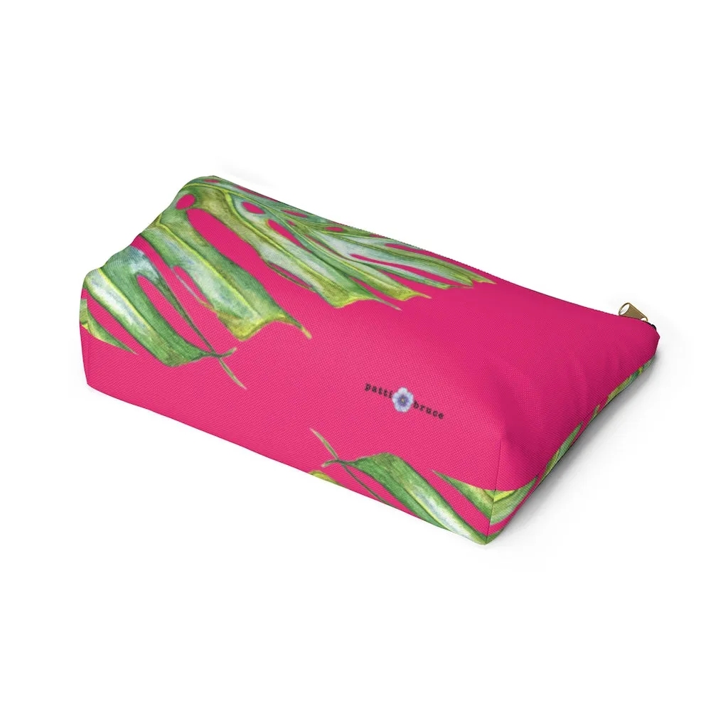 T-Bottom Accessory Bag:  Monstera Leaf - Pink