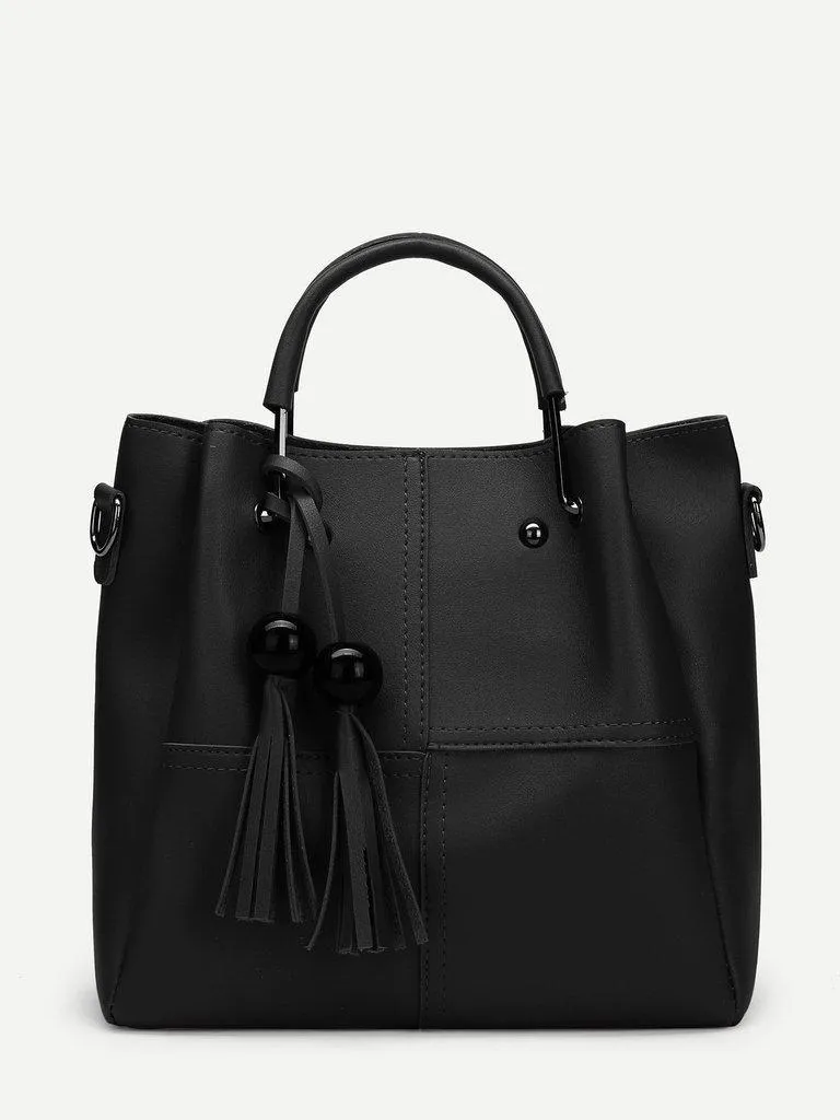 Tassel Charm Tote Bag 3pcs
