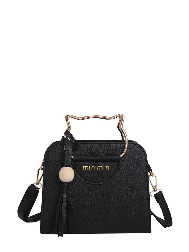 Tassel Detail Shoulder Bag With Cat Ear Handel