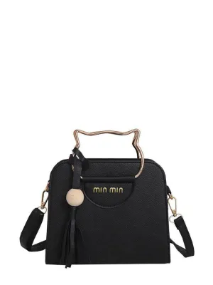 Tassel Detail Shoulder Bag With Cat Ear Handel
