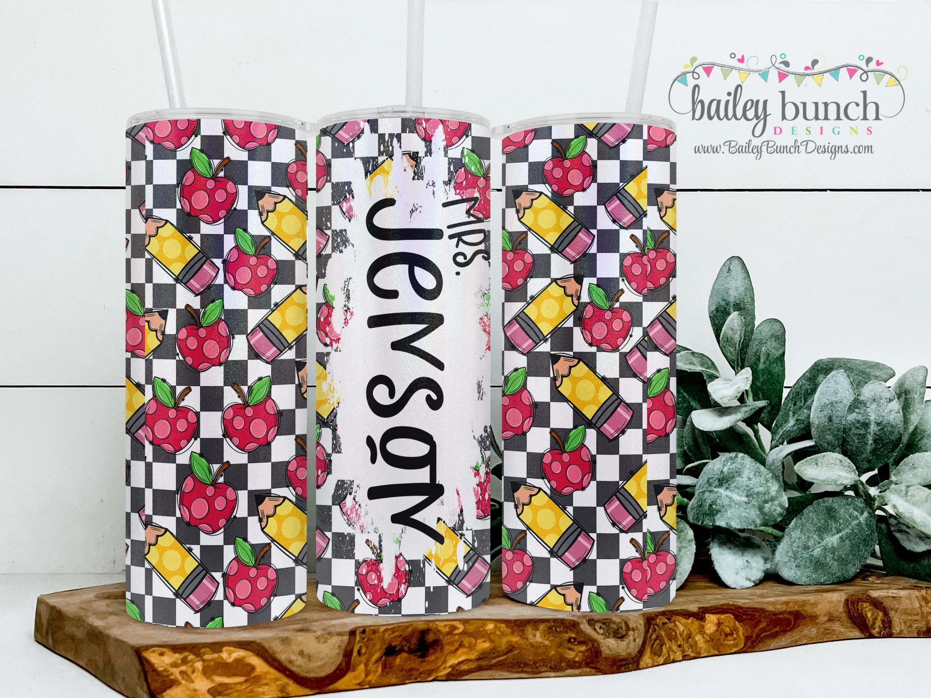 Teacher Pencil & Apples Shimmer Tumbler & Mouse Pad Gift Set Bundle 2PENCILA0520