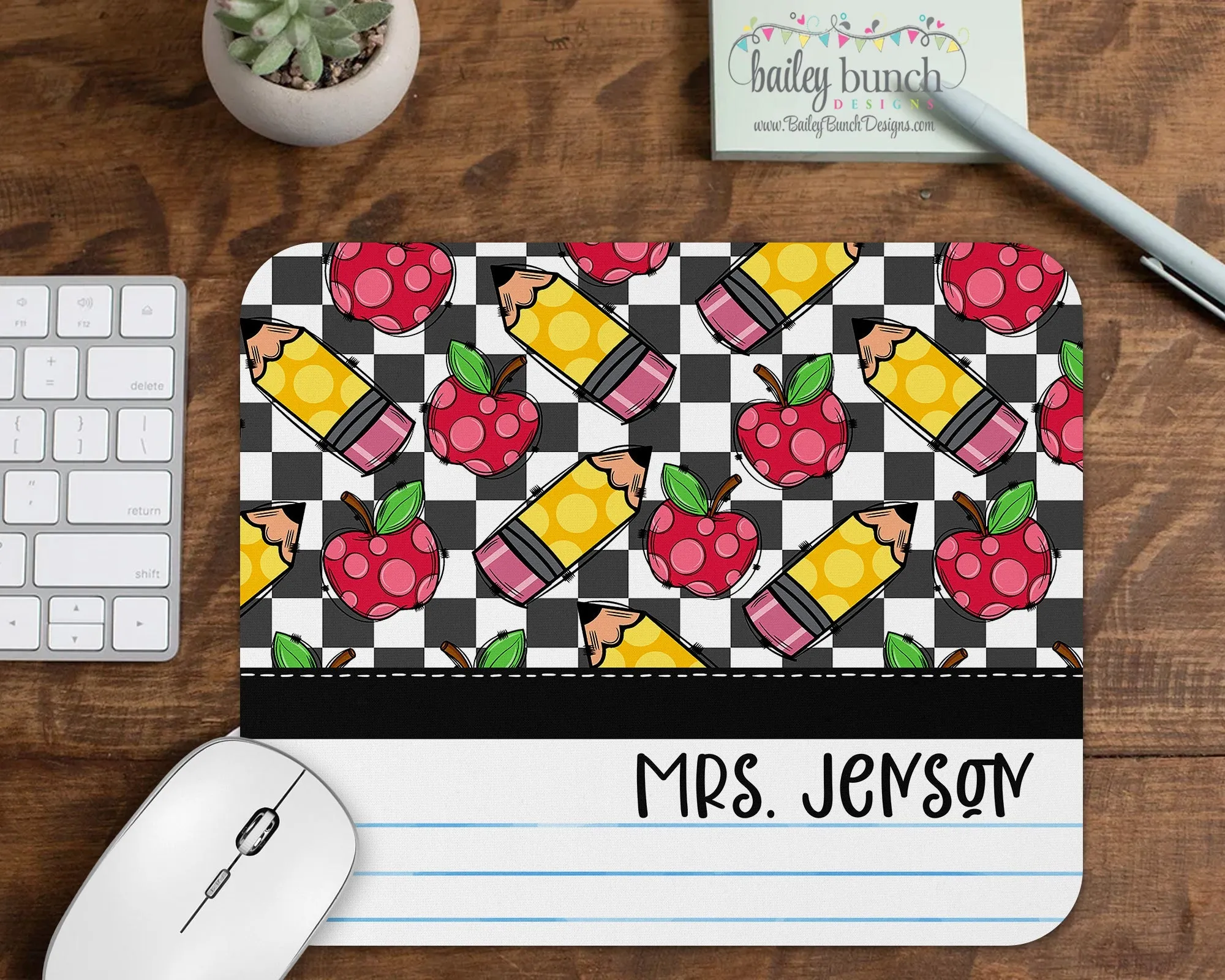 Teacher Pencil & Apples Shimmer Tumbler & Mouse Pad Gift Set Bundle 2PENCILA0520