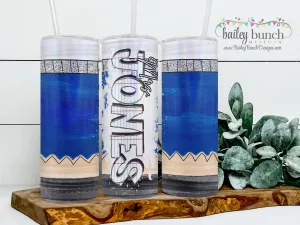 Teacher Pencil Shimmer Blue Glitter Tumbler Personalized TUMBPENCILBLUE0520