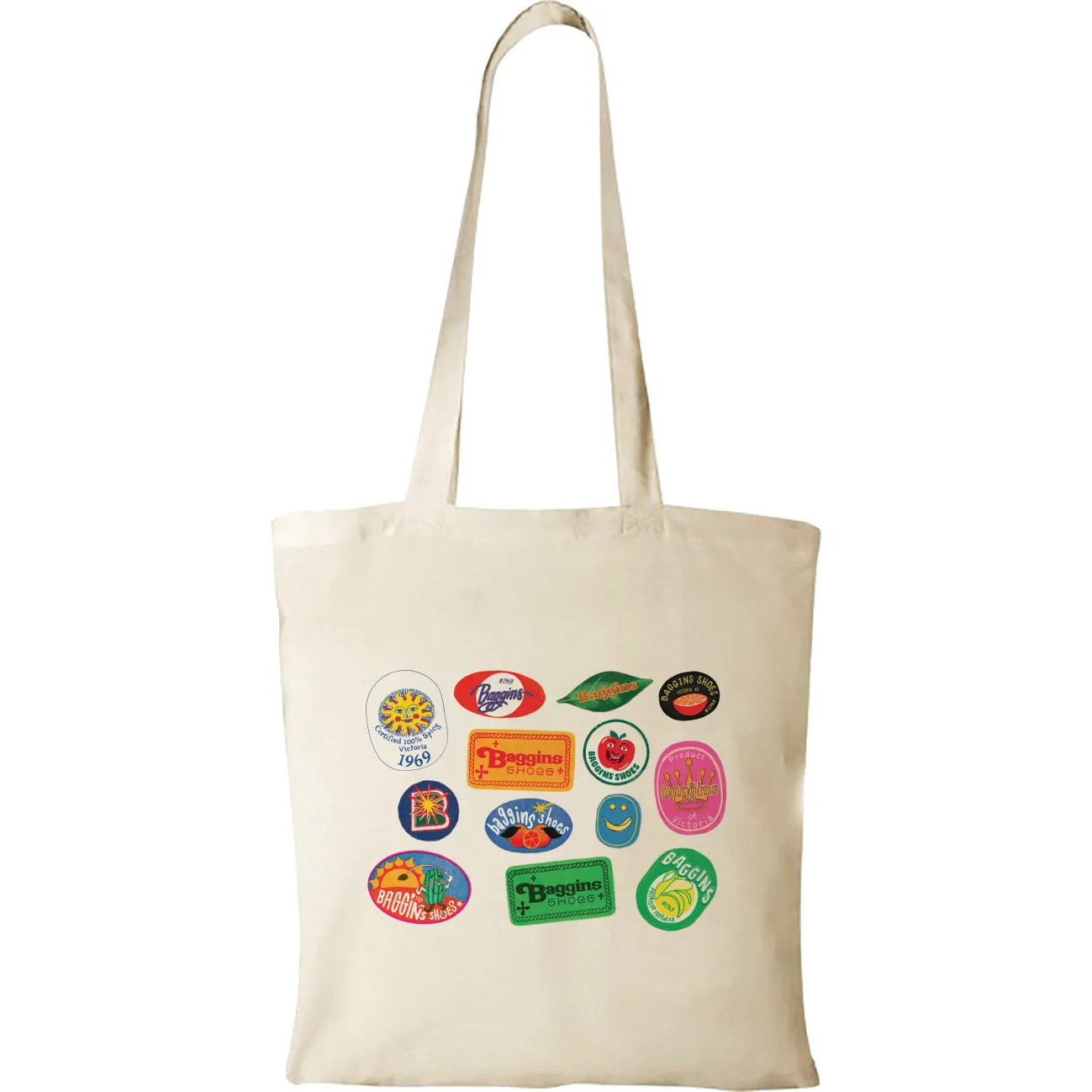 The Baggins Original Tote Bag Fruit Stickers