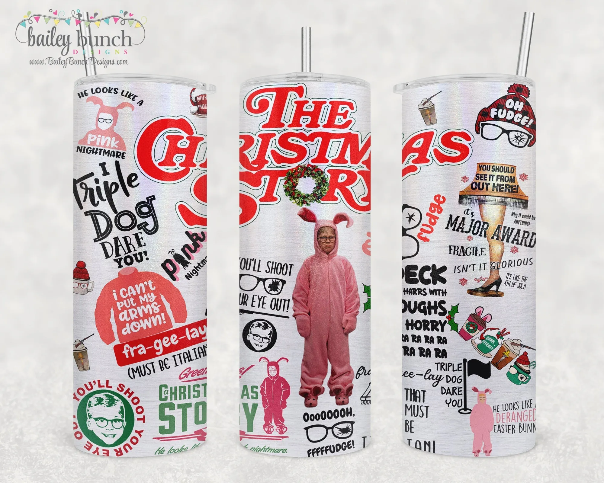 The Christmas Story Movies Christmas Shimmer Glitter Tumbler TUMBSTORY20520