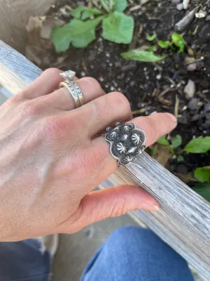 The Sterling Silver Studded Band Ring