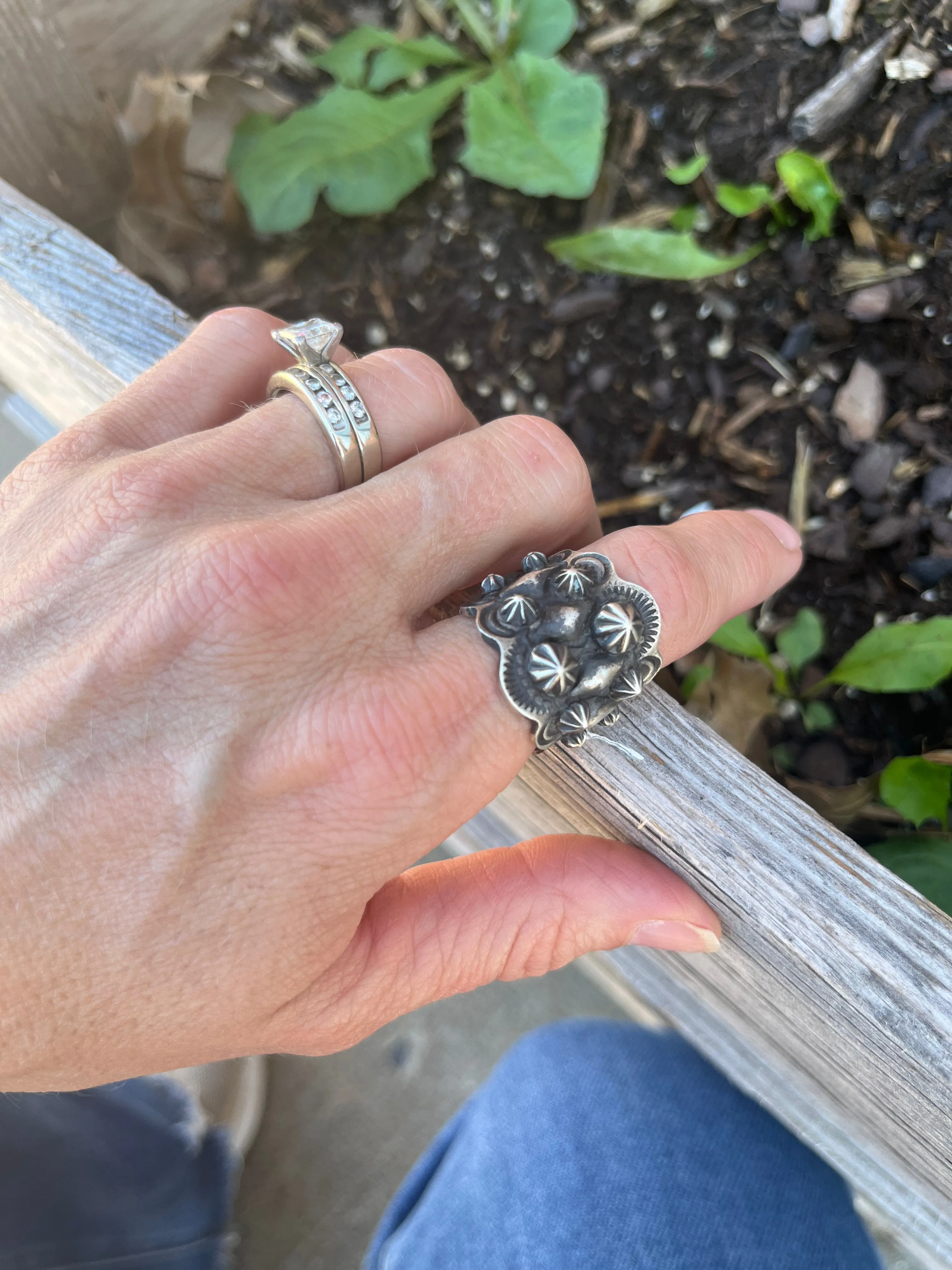 The Sterling Silver Studded Band Ring