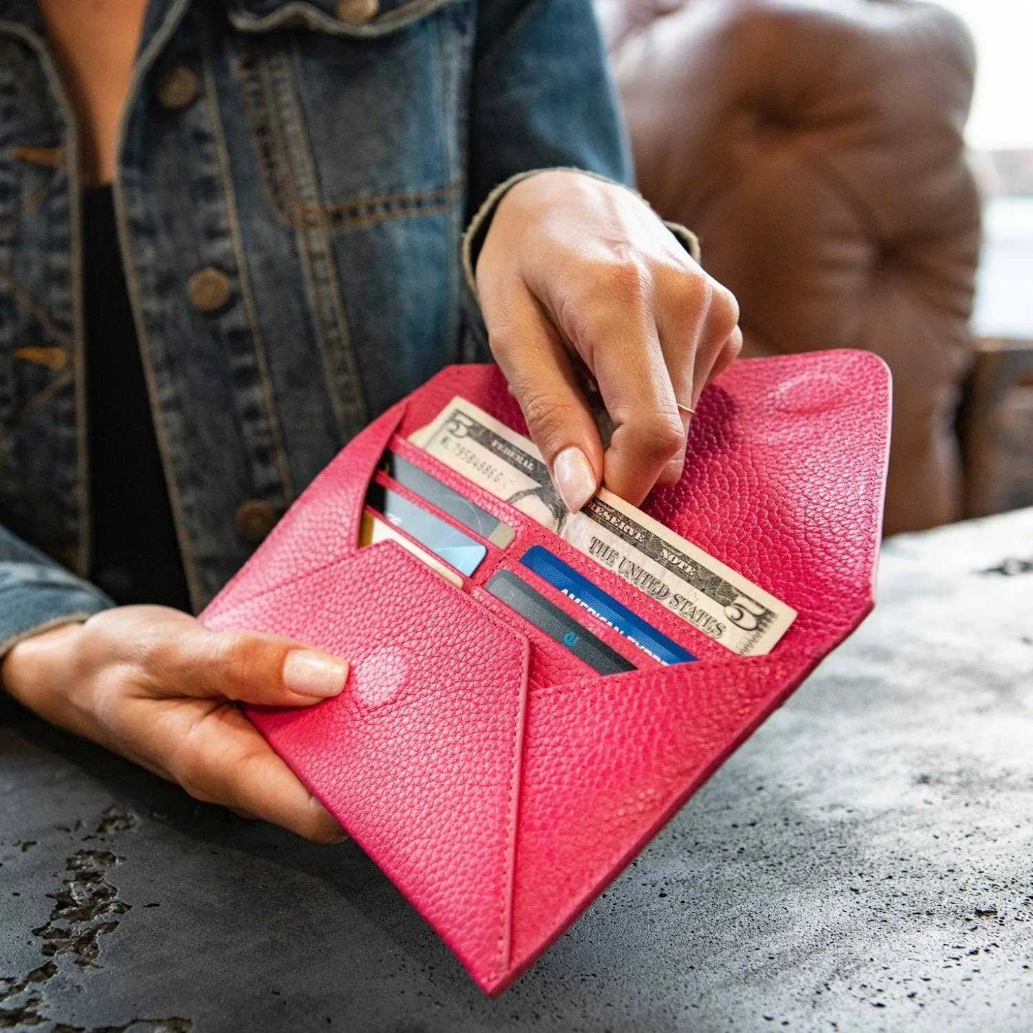 Top Grain Leather Envelope Wallet