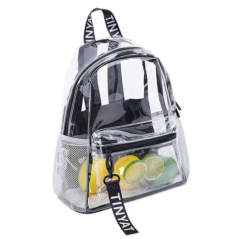 Transparent Jelly Backpack Futuristic Style Large Capacity for Women