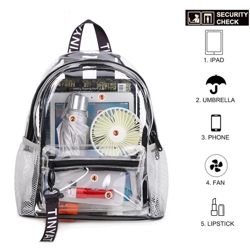 Transparent Jelly Backpack Futuristic Style Large Capacity for Women