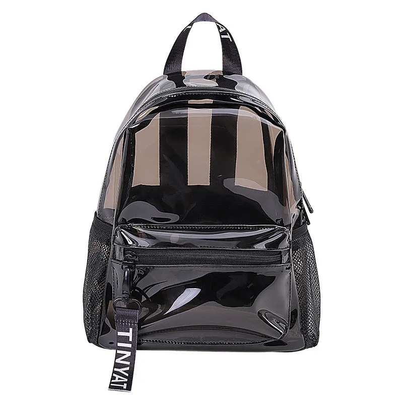 Transparent Jelly Backpack Futuristic Style Large Capacity for Women