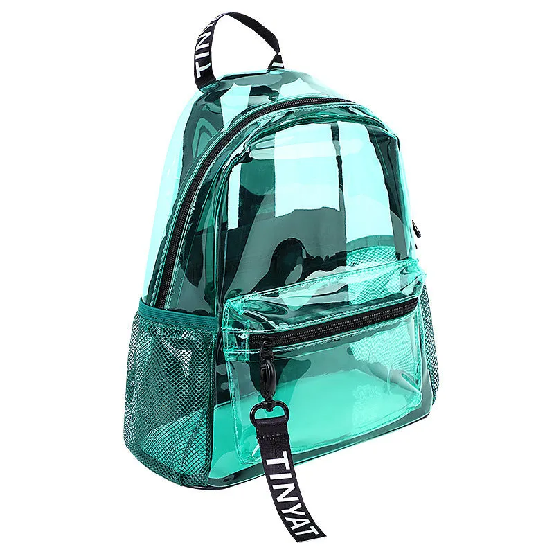 Transparent Jelly Backpack Futuristic Style Large Capacity for Women