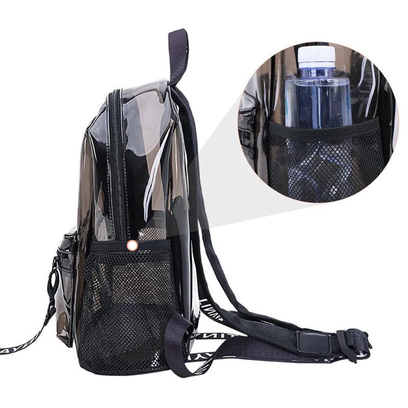 Transparent Jelly Backpack Futuristic Style Large Capacity for Women