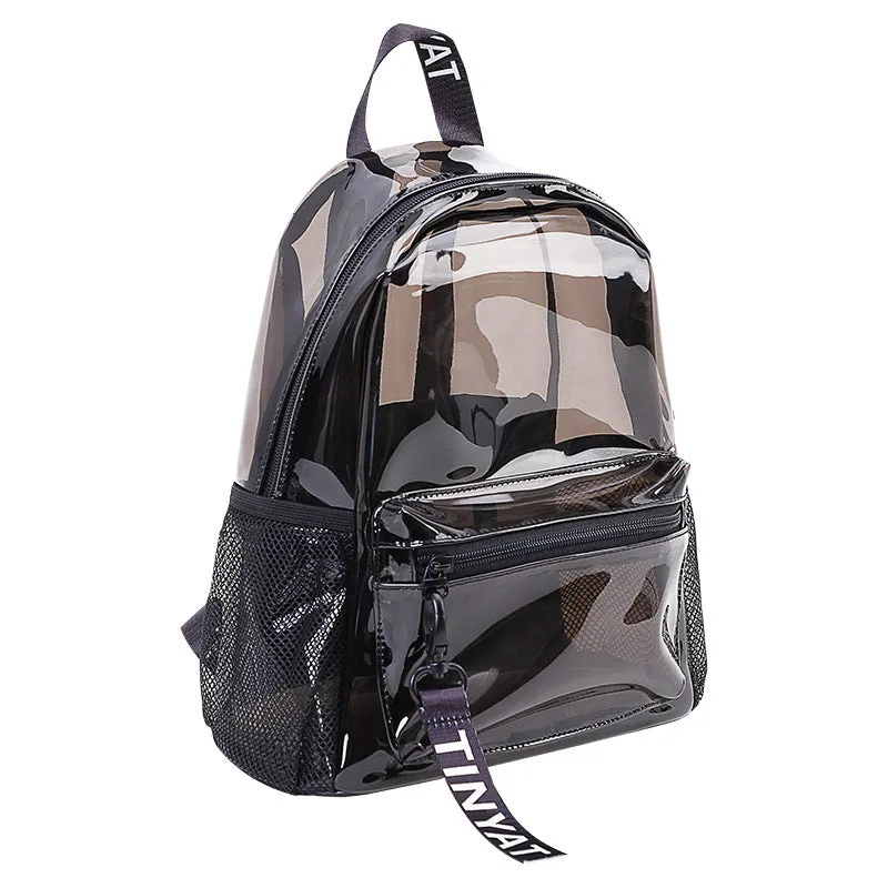 Transparent Jelly Backpack Futuristic Style Large Capacity for Women