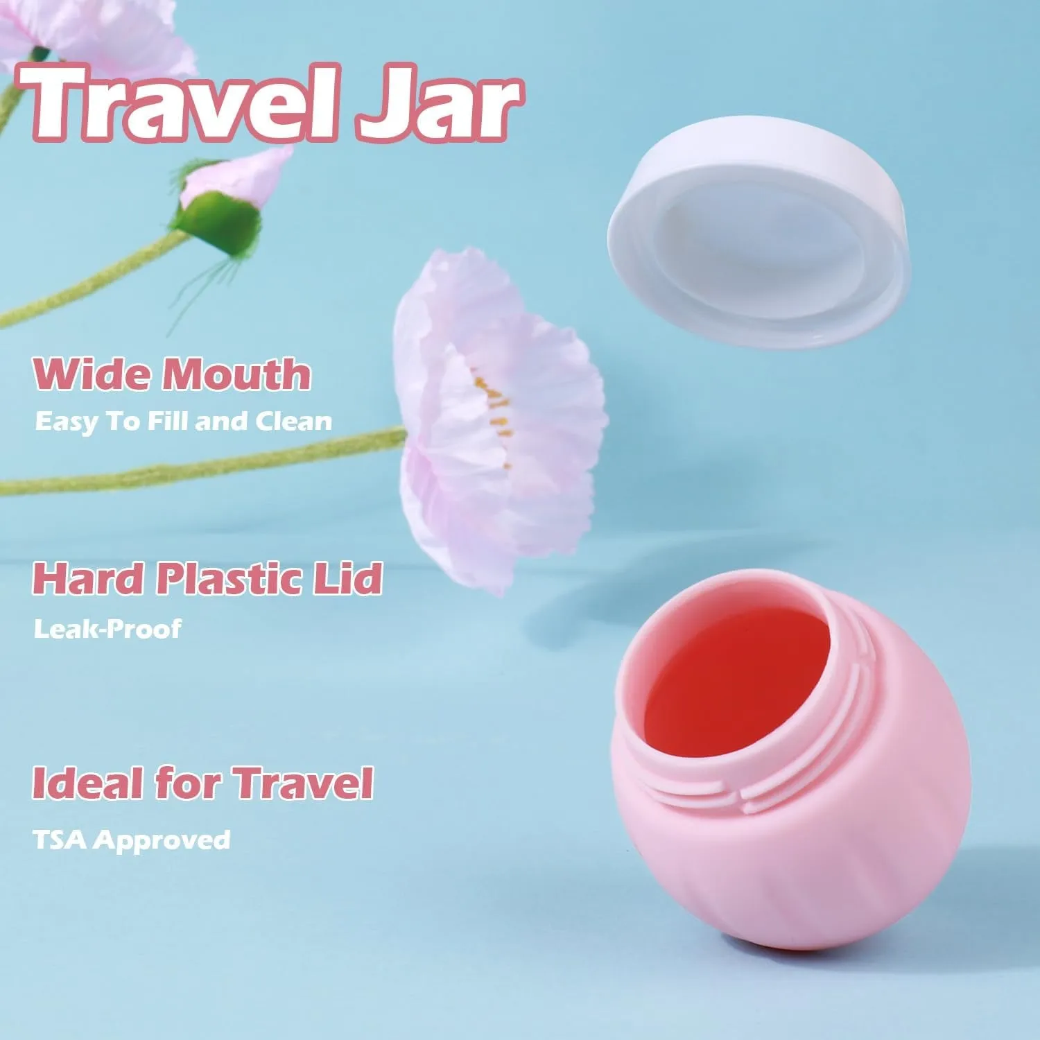 Travel Containers for Toiletries,  TSA Approved 1.7Oz 50Ml Travel Size Silicone Cream Jars BPA Free, Leak-Proof Travel Essentials with Lid for Cosmetic Face Hand Body Cream Macaron (4 Pack)
