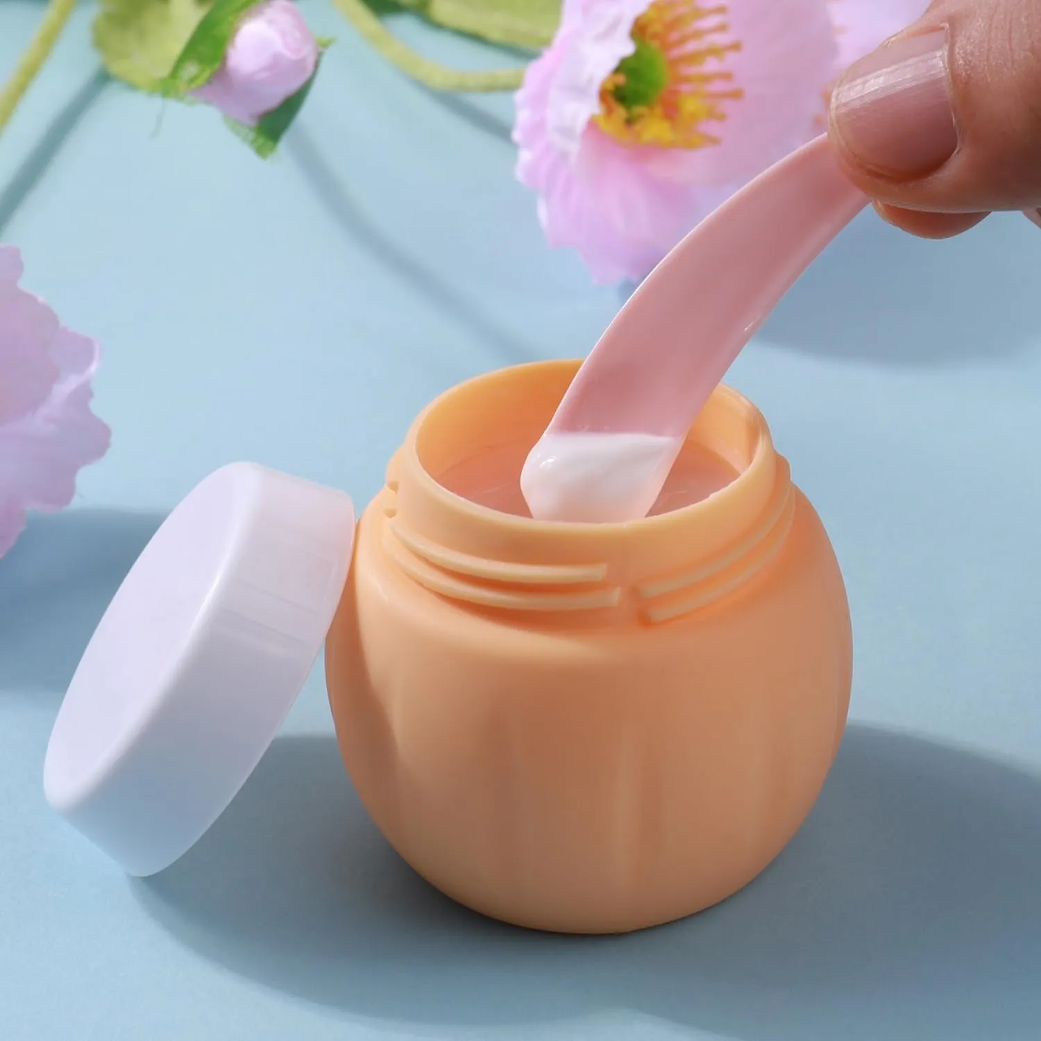 Travel Containers for Toiletries,  TSA Approved 1.7Oz 50Ml Travel Size Silicone Cream Jars BPA Free, Leak-Proof Travel Essentials with Lid for Cosmetic Face Hand Body Cream Macaron (4 Pack)