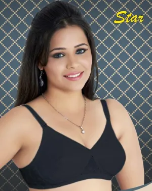 Tulip - Star Cotton Bra - Black
