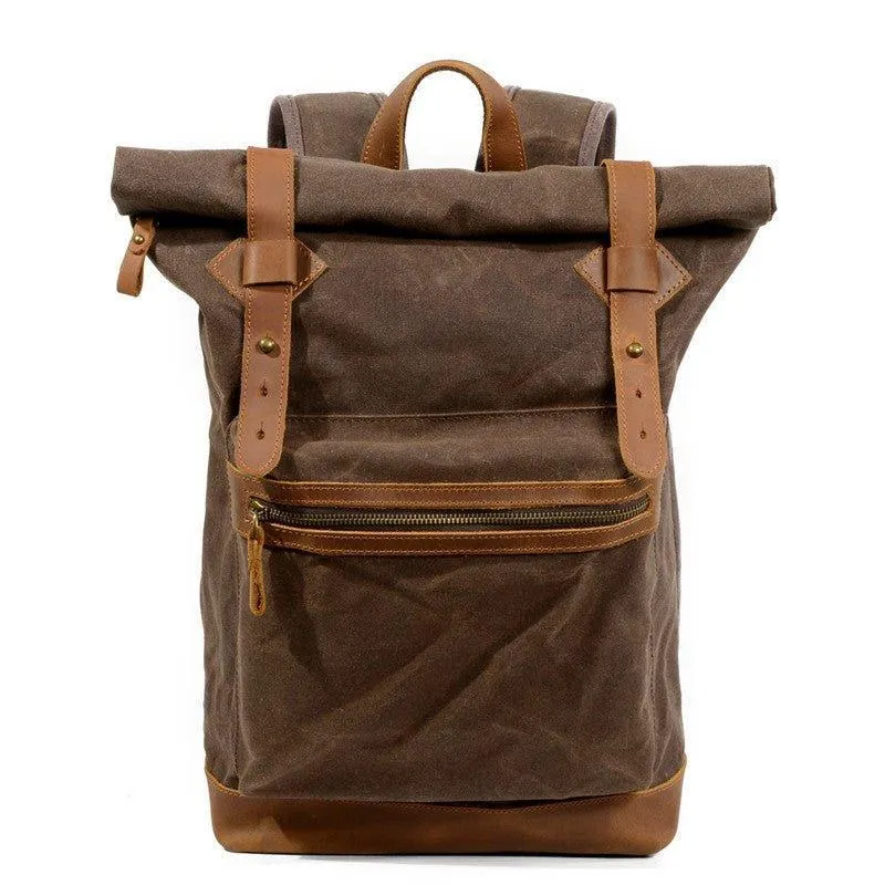 Vintage Roll Top Backpack Rucksack Travel